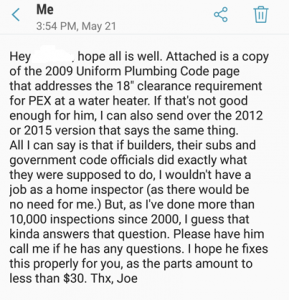 text after a home inspection