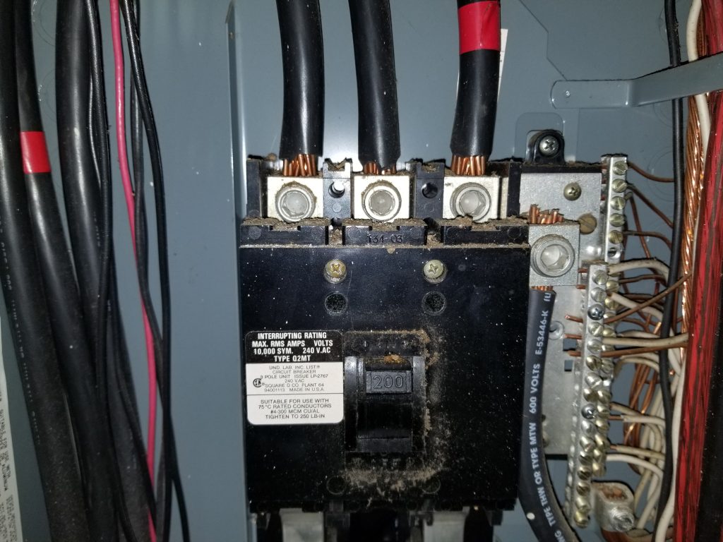 three-phase power in a panel during a commercial inspection