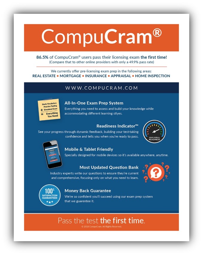 pic of compucram home inspection exam benefits