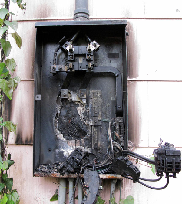 pic of burned electric panel