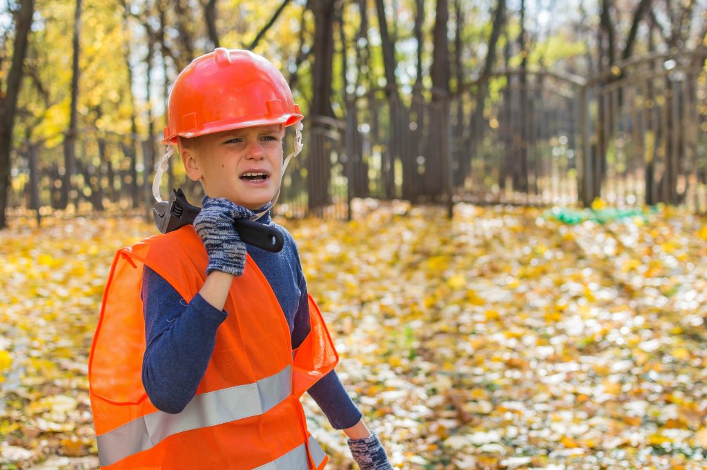 kid contractor working on repair items from a home inspection