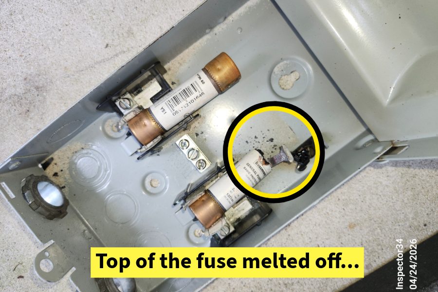 melted fuse on a home inspection