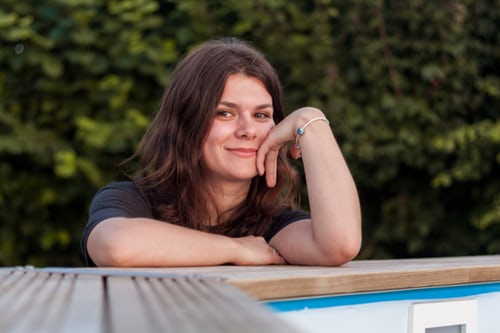 woman happy with her home inspection