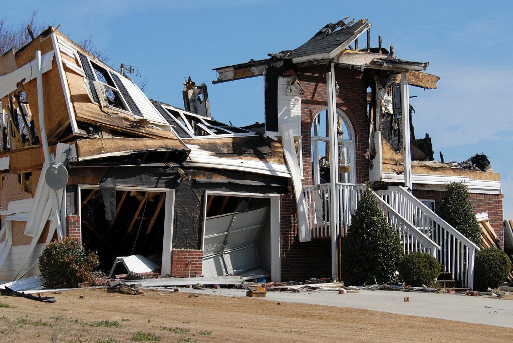 a house burns down after a home inspection