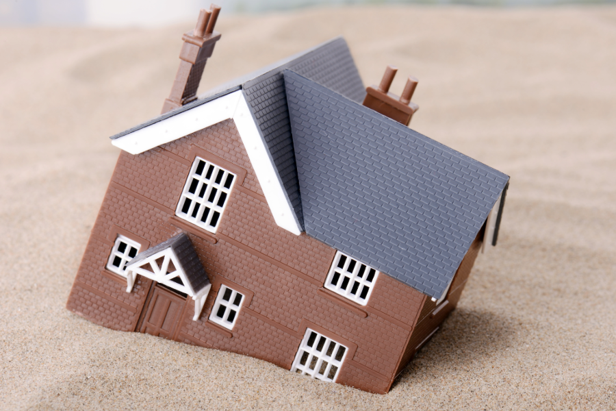 a house with a foundation problem after a home inspection