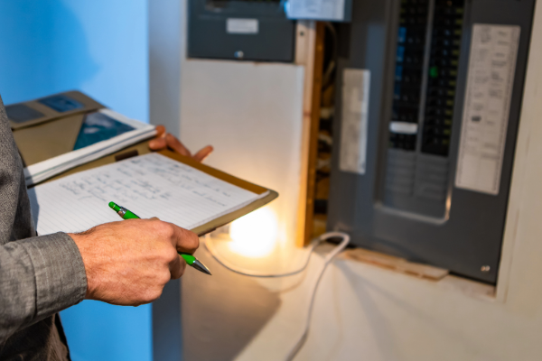 checking out the electric panel during a home inspection