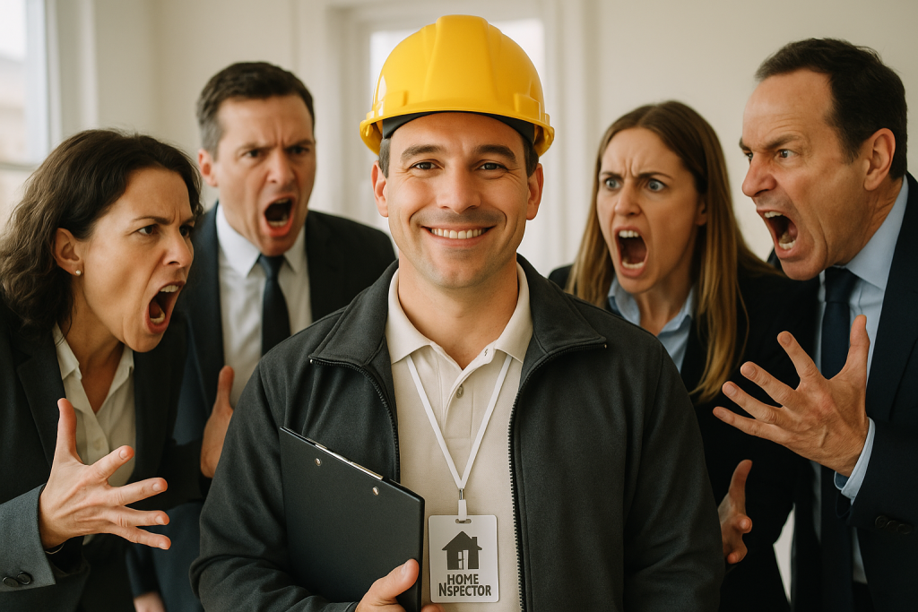 everyone screaming at the home inspector