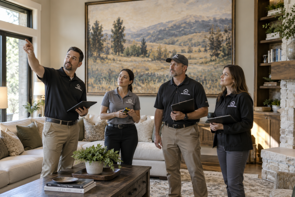 home inspectors in someone's den
