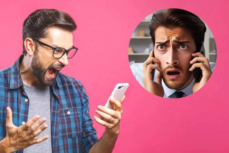 a client yelling at a home inspector over the phone