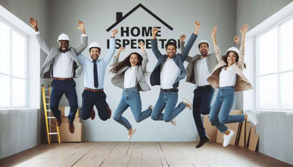 a bunch of real estate agents excited about their favorite home inspector