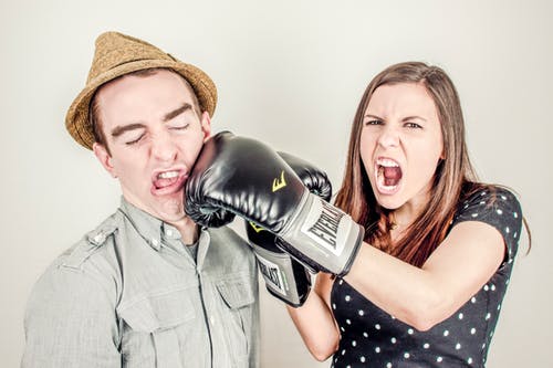 angry customer punching her home inspector